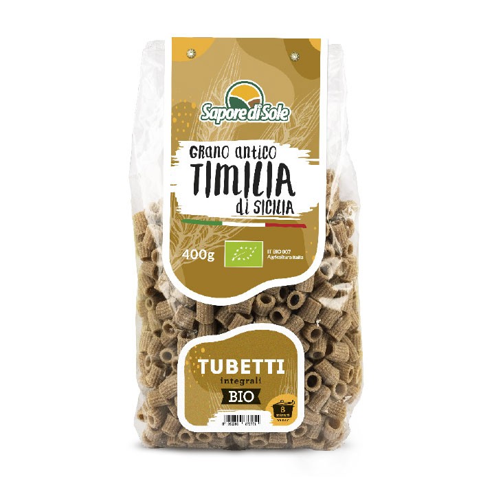 Tubetti integrali di grano  antico Timilia