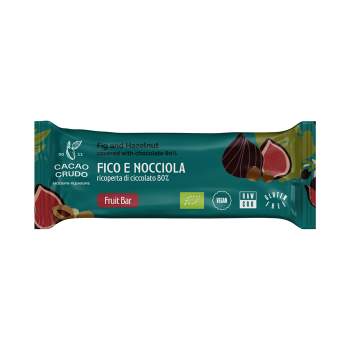 Barretta Fico e Nocciola ricoperta di Cioccolato Fondente 80%
