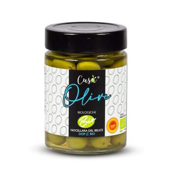 Olive verdi denocciolate Nocellara del Belice DOP in Salamoia